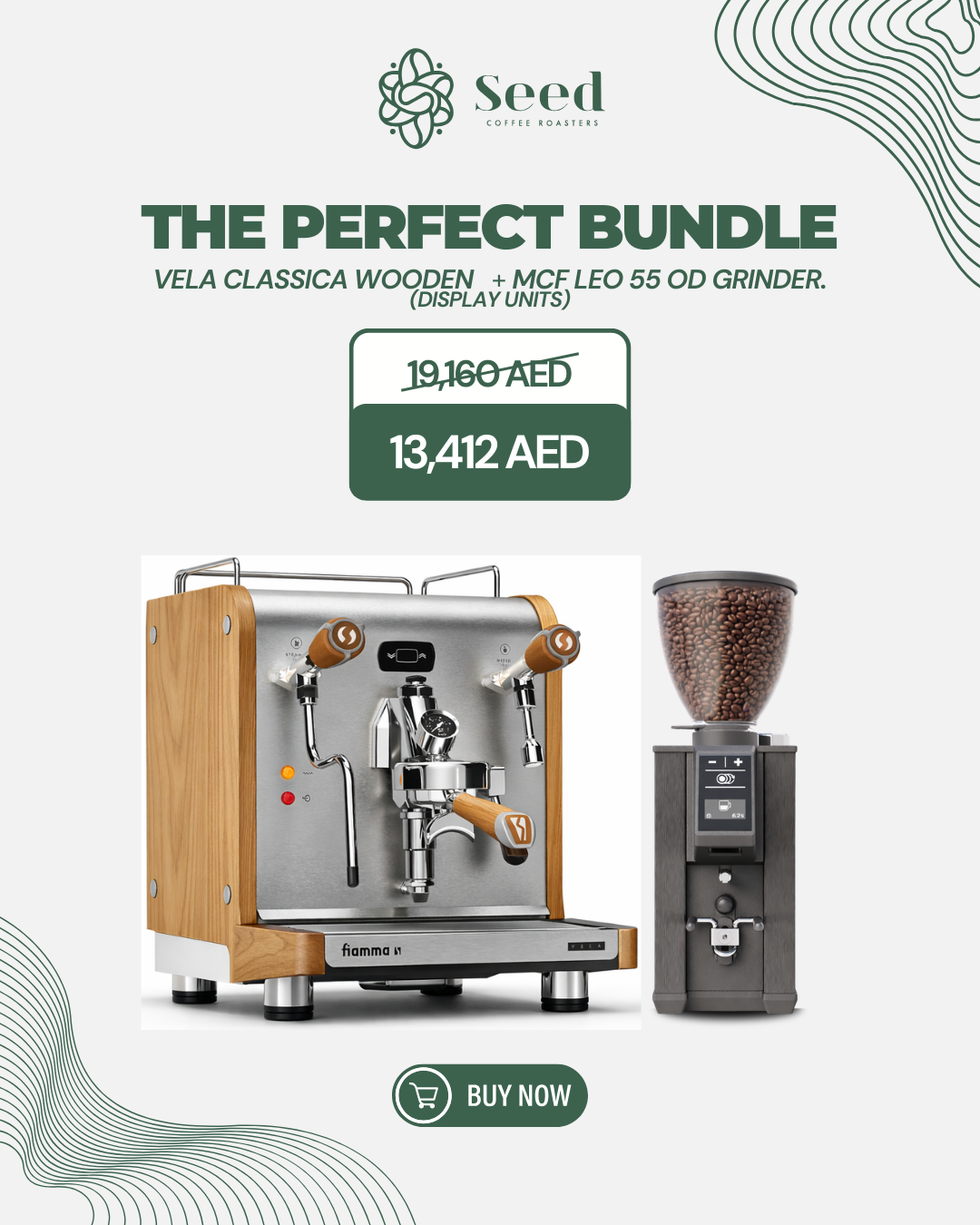 The Perfect Bundle Vela Classica (Wooden) + MCF Leo 55 OD Grinder (Display Units)