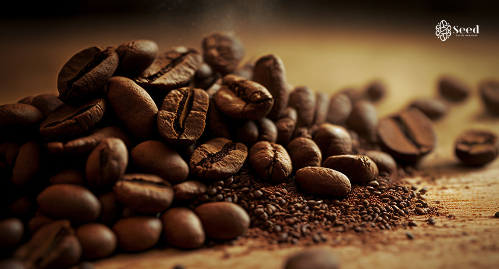 Freshly roasted coffee beans